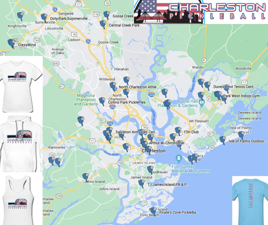 Charleston SC PickleBall Map